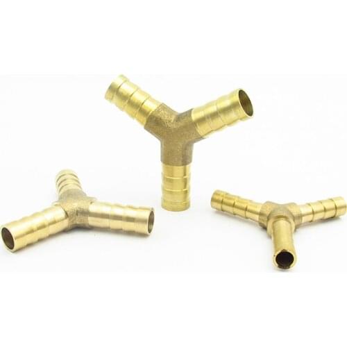 4mm 5mm 6mm 8mm 10mm 12mm 14mm 16mm 19mm Hose Barb Y Type 3 Way Brass Barbed Pipe Fitting Coupler Connector Adapter