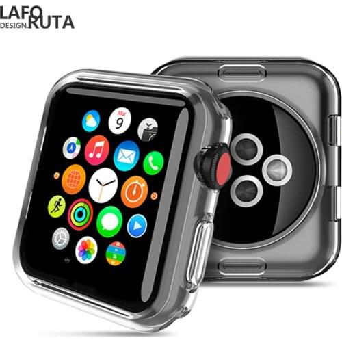 Laforuta Silicone Cover for Apple Watch Case 42mm 38mm Transparent TPU soft Silicone Protective cover for iWatch Series3/2