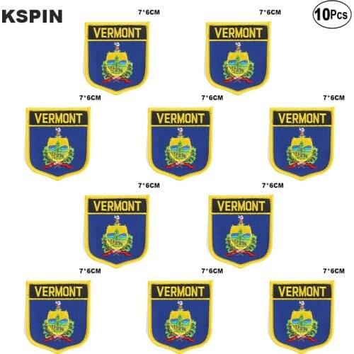 U.S.A Vermont State Flag Embroidery Patches Iron on Saw on Transfer patches Sewing Applications for Clothes in Home&Garden