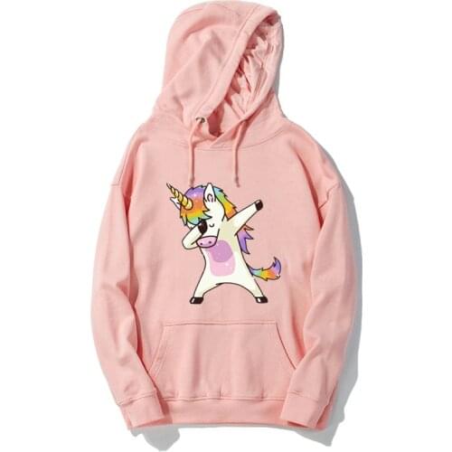 Dabbing Hoodie for Men Women Print Unicorn Winter Warm Fleece Hoody Pullover Cotton Hooded Sweatshirt Streetwear Harajuku