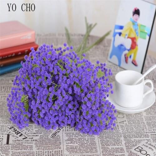 YO CHO10Pcs Artificial BabysBreath Flower Gypsophila Plant Wedding Party Decoration Real Touch Fake Flower DIY Home Garden Decor