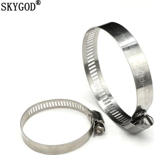 8mm ~ 120mm Stainless Steel Drive Hose Clamp Adjustable Tri Gear Worm Fuel Tube Line Water Pipe Fastener Fixed Clip Spring Hoops