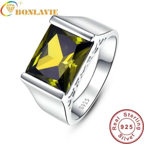 925 Sterling Silver Bridal Wedding Promise Engagement Ring 10.55 Carat Simulated Yellow Peridot s925 ring set brand jewelry
