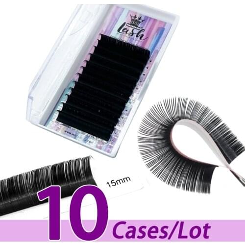 10case/lot MASSCAKU saving time high-quality ellipse flat false eyelash extension mink eyelashes ellipse eyelashes beauty Makeup