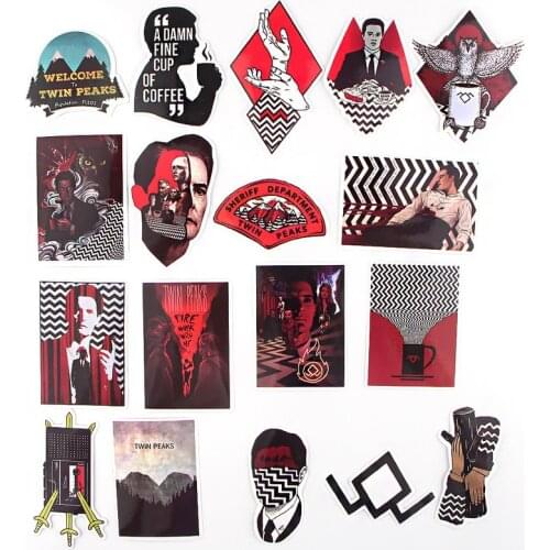 18Pcs Twin Peaks TV Sticker For guitar suitcase fridge laptop stickers waterproof toy toy sticker