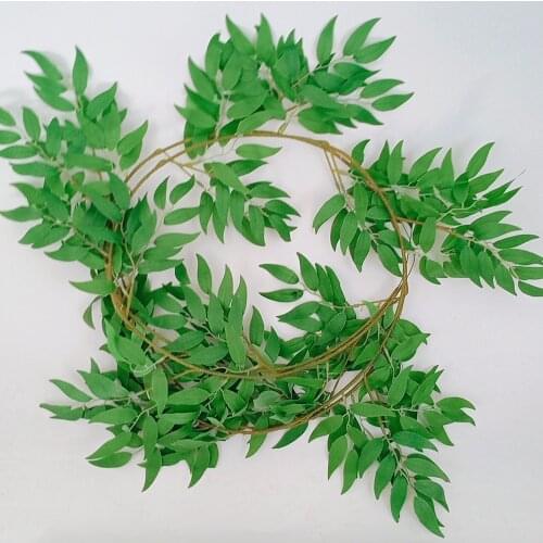 5Pcs 1.7 M Long Willow Leaves Vine Wall Hanging Plant Wedding Background Decoration Fake Plants Vine Home Garden Arrangement