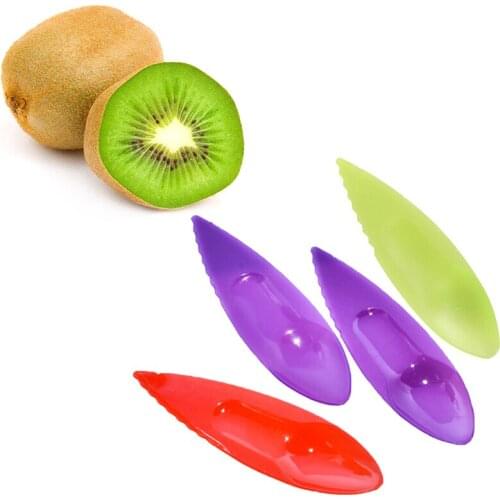 5PCS Plastic Kiwi Spoon Kiwi Dig Scoop Vegetable Fruit Knife Slicer Peeler Cutter Kitchen Tools Peelers Scoop Cutter Candy Color