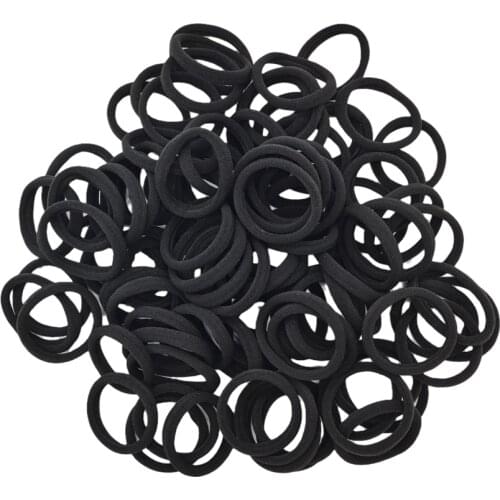 50pcs Elastic Hair Band Black Ponytail Holder Solid Candy Rainbow Colors 4cm Diameter Bun Tie Rope XC191110