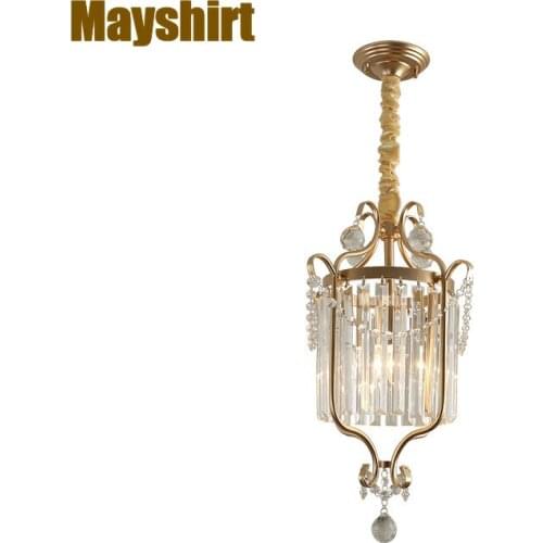 American 9K Crystal Living Room Pendant Lights Modern Creative Bedroom Home Deco Hanging Light Aisle Dinning RoomLight Fixtures
