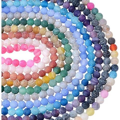 6MM 8MM 10MM Frost Agates Onyx Natural Stone Beads for Jewelry Making Matte Beads DIY