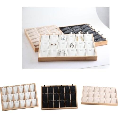 18 Slots Necklace Earrings Display Cards Earring Card Holder Displaying Hanger Tray Case Organizer 35x24x3cm