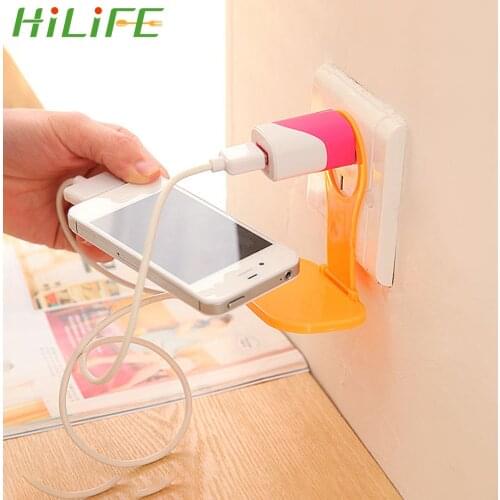 HILIFE Phone Holder Universal Foldable Charger Cable Storage Mobile Phone Wall Plug Socket for Charger Charging Rack Hang Holder