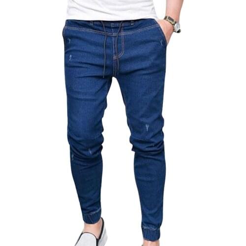 Jeans Plus Size Men Jogger Skinny Pants Elastic Waist Pencil Jeans Denim Trousers