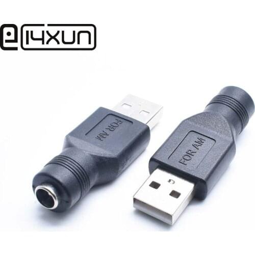 EClyxun 10pcs DC 5.5*2.1 mm female jack to USB 2.0 Male Plug 5V DC Power Plugs Connector Adapter Laptop PC