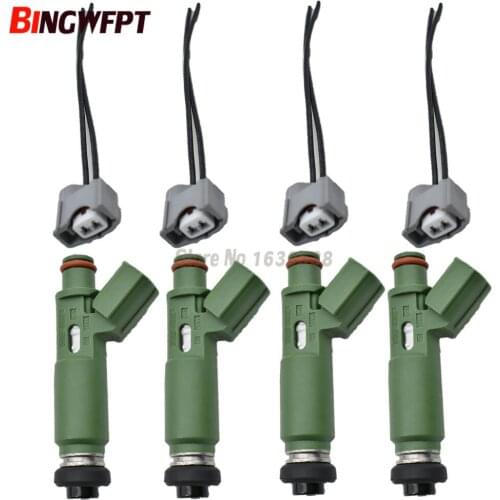 4pcs/set Fuel Injectors NOZZLE With plugs OEM 232500D040 23250-0D040 for Corolla,Matrix,Celica 1.8