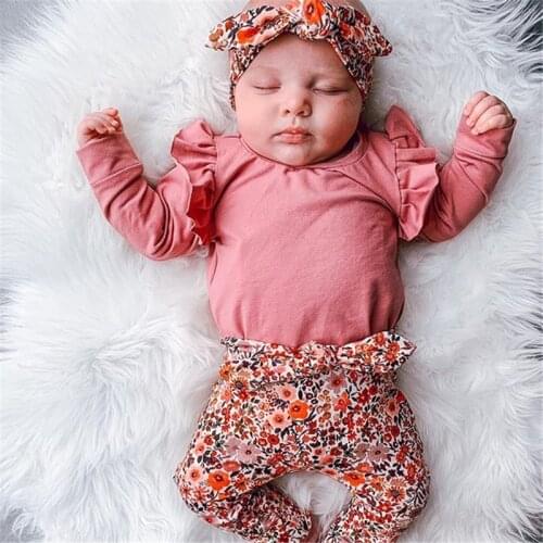 3Pcs Baby Girl Clothes Set Newborn Kids Clothing Children Clothes Toddler Girl Clothes Bebe Girl Outfits Infant New Born Clothes