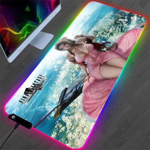 Anime Sexy Rgb Mouse Pad XL LED Luminous Notebook Large Gaming Carpet Office Protection Pad Mini Pc One Piece Wholesale Mousepad