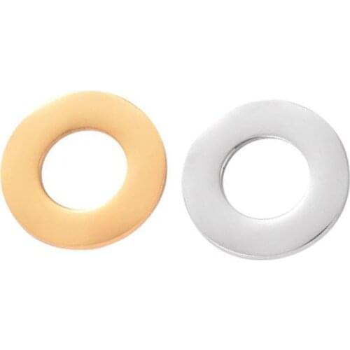 10Pcs Hollow Circle Charms Mirror Polished Stainless Steel Round Connector Charms For DIY Braid Bracelet Necklaces Blank Tags