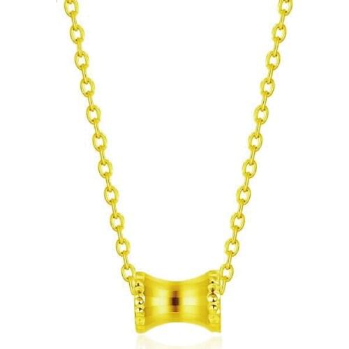 MxGxFam Whirling Round Pendants Necklace For Women Fashion Jewelry 24 k Pure Gold Color 45 cm Snake Chain