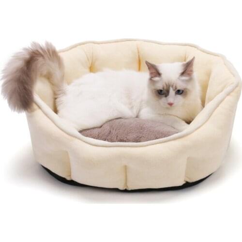 Shell Cats Bed House for Cats Soft Rabbit Plush Pet Dog Bed For Dogs Basket Pet Products Cushion Cat Beds Cats Mat Sleeping Sofa