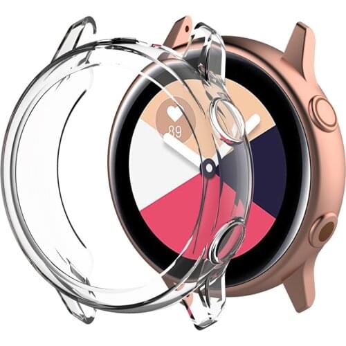 Soft Ultra-Thin Tpu Screen Protection Watch Case For Samsung Galaxy Watch Active SM-R500 clear Protector Cover Shell Frame NEW