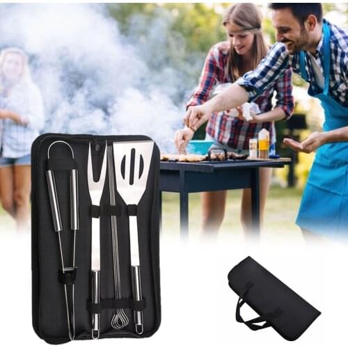 Stainless Steel Barbecue Tool Set Party BBQ Grill Accessories Set Portable Kitchen Grilling Cooking Utensil With Portable Bag