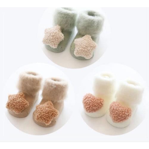 Socks Baby Fall and Winter Wear Newborn Baby Cotton Doll Baby Socks add Thick Wool Warm non-slip Floor Sock