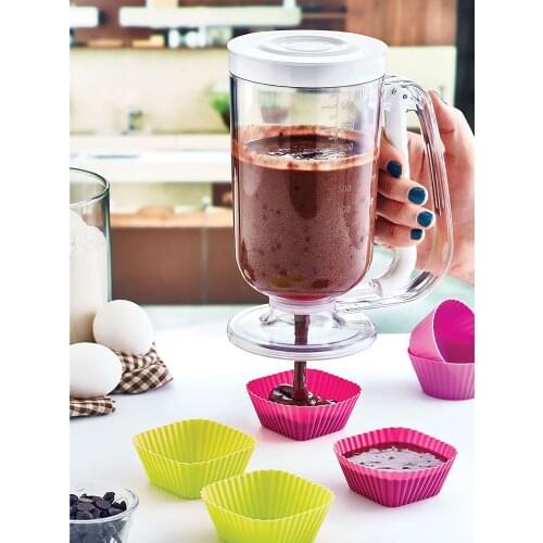 New Dough Batter Dispenser 900 ml Baking Tool Cake Cupcake Funnel Separator Muffin Waffle Machine Measuring Cup Doser Valve