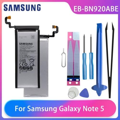 Orginal Samsung Galaxy Note 5 Note5 N9200 N920T N920C N920P N920I N920G Phone Battery EB-BN920ABE 3000mAh Free Tools AKKU
