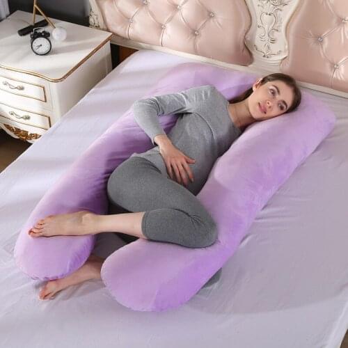 116x65cm Pregnant/Pregnancy Pillow/Cushion Gravida U Type Multi Function Side Protect Lumbar Pillow for Pregnant Women Purpal