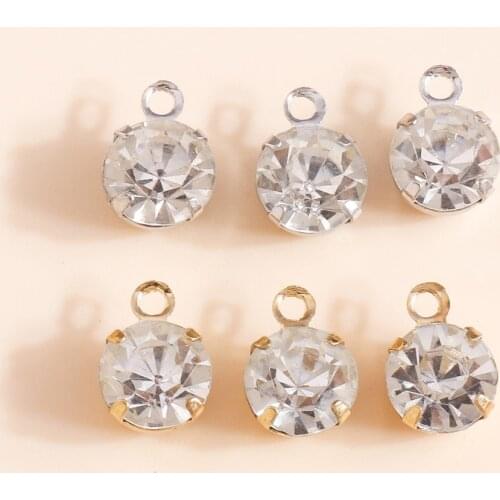 60pcs 6*9mm Crystal Glass Claw Charms Pendants for Bracelets Necklaces DIY Handmade Making Birthstones Charms Jewelry Findings