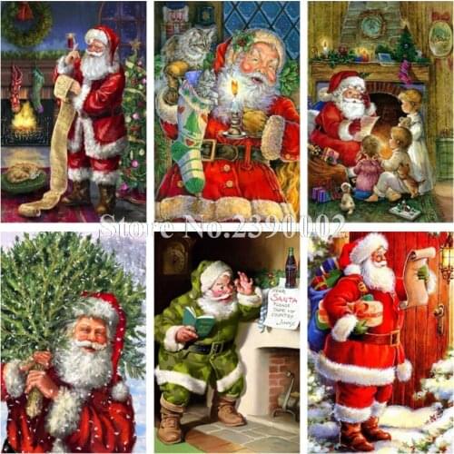 Full,Diamond Embroidery,Santa Claus,5D,Diamond Painting,Cross Stitch,3D,Diamond Mosaic,Needlework,Crafts,Christmas,Gift