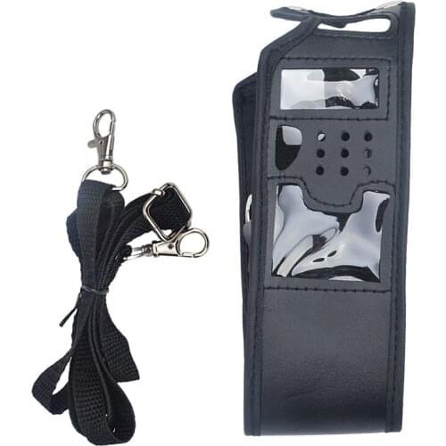 Extended soft Artificial Leather case with transparent PVC carry Holder for baofeng UV-5R series with 3800mah extended battery