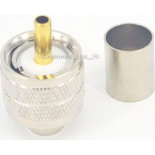 RF Coax Adapter Nickel Plated UHF Male Straight Connector for RG58 LMR195 Cable