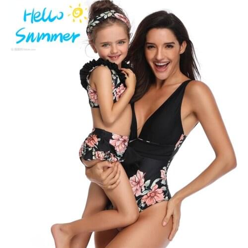 Family Matching Bathing Suits Mother Girl Bikini Swimsuit For Mom and Daughter Swimsuits Female Children Baby Kid Beach Swimwear