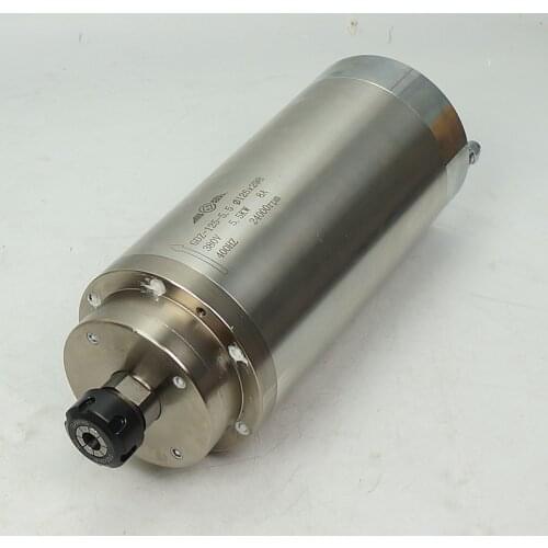 CNC Spindle 4.5KW 100mm ER20 5.5KW 125mm ER25 Water Cooling Spindle 220V 380V 24000rpm For CNC Router Machines