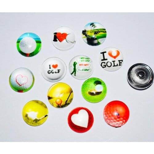 Mixed Glass Snap Button Jewelry Fashion I LOVE GOLF For DIY 18MM Button Snap Bracelet Necklace Jewelry