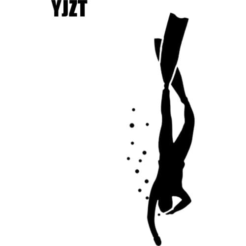 YJZT 4.6*15.7CM Divers Driving Car Stickers Ocean Treasure Hunter Diving Enthusiasts Reflective Stickers C12-0675