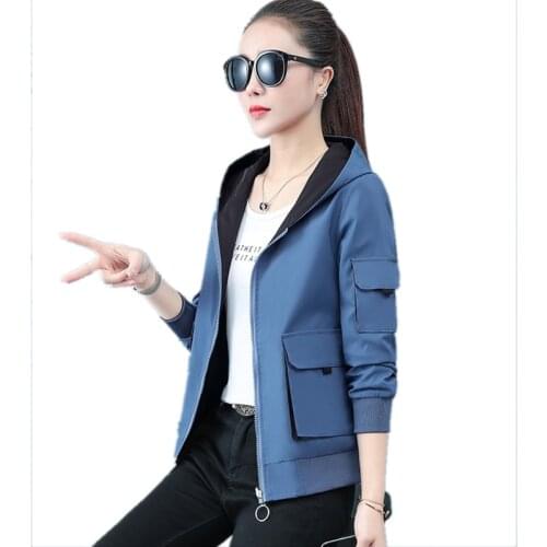 Women clothes short jacket large size coat Hooded Leisure tops Spring / autumn coats high quality Youth clothing for women 1513