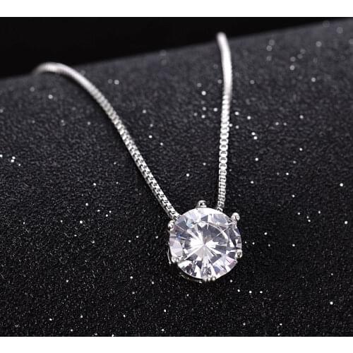 Retro Vintage Zircon Pendant Necklaces For Women Elegant Simple Formal Diamond Rhinestone Necklace Wedding Party Fashion Jewelry