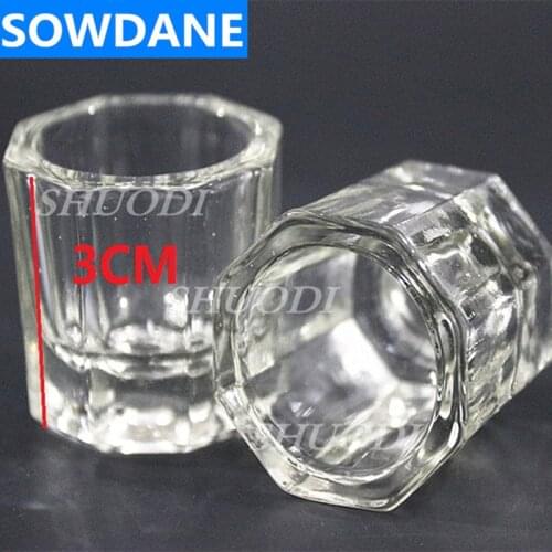 2 Pcs Dental Cement Filling Mixing Spatula Cup Glass Autoclavable Small ( Height about 3CM)