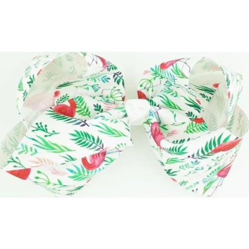 20pcs Free shipping Flamingo 8 inch Large Hair Bow rainbow Bows Dance Moms girls
