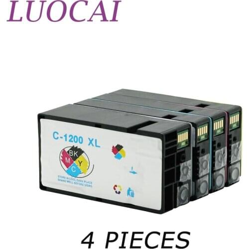 4 pieces LuoCai Compatible Ink Cartridges For Canon PGI-1200 PGI1200 pgi-1200 pgi1200 MAXIFY MB2020 MB2320 Printers