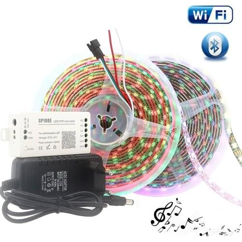 5m/Lot WS2812B Led Strip 30/60 pixels/leds/m WS2812 WiFi Music Bluetooth Control Smart RGB Led Light Strip IP30/IP65/IP67 DC 5V