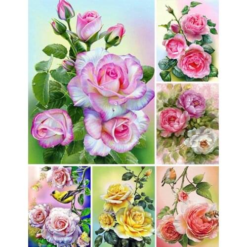 5D DIY Diamond Painting Flower Birds Cross Stitch Kits Full Drill Square Embroidery Mosaic Art Picture of Rhinestones Decor Gift