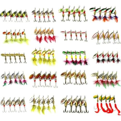 14 Type Mixed Hard Metal Sequin Spinnerbait Fishing Lures Spoon Bait Fishing Wobblers Tackle Carp Supplies