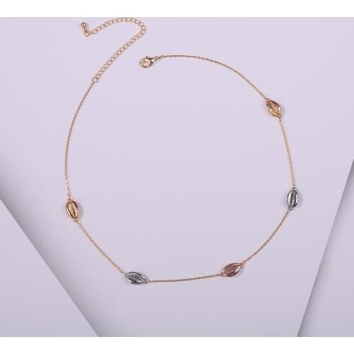 Bohemian Simple Womens Fashion Necklace Seashell Pattern Elegant Necklace Accessory Choker Jewelry for Seaside Vocation