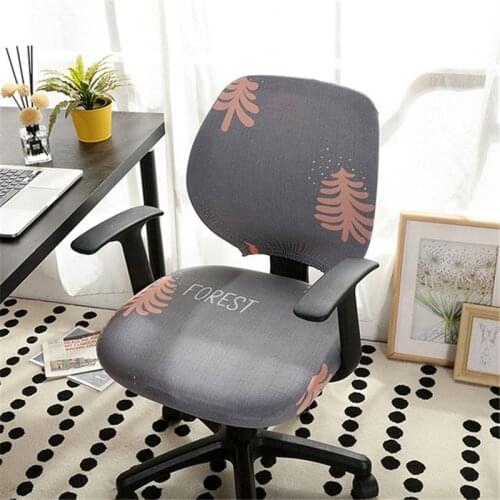 Computer Chair Cover Flower Spandex Office Game Swivel Boss Chair Covers Armchair Slipcovers Removable Seat Protector Case