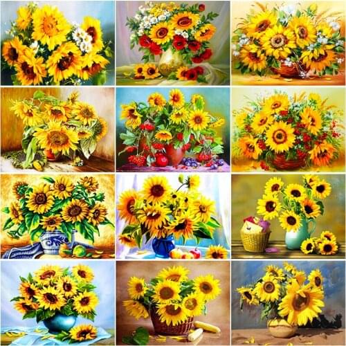 DIY 5D Sunflower Decoration Diamond Embroidery Painting For Home Rhinestone Full Drills Cross Stitch Set Manual Hotel Art Decor