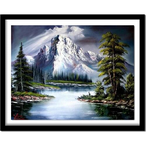 Diy diamond embroidery landscape mountain diamond painting cross stitch full square diamonds pictures of rhinestones